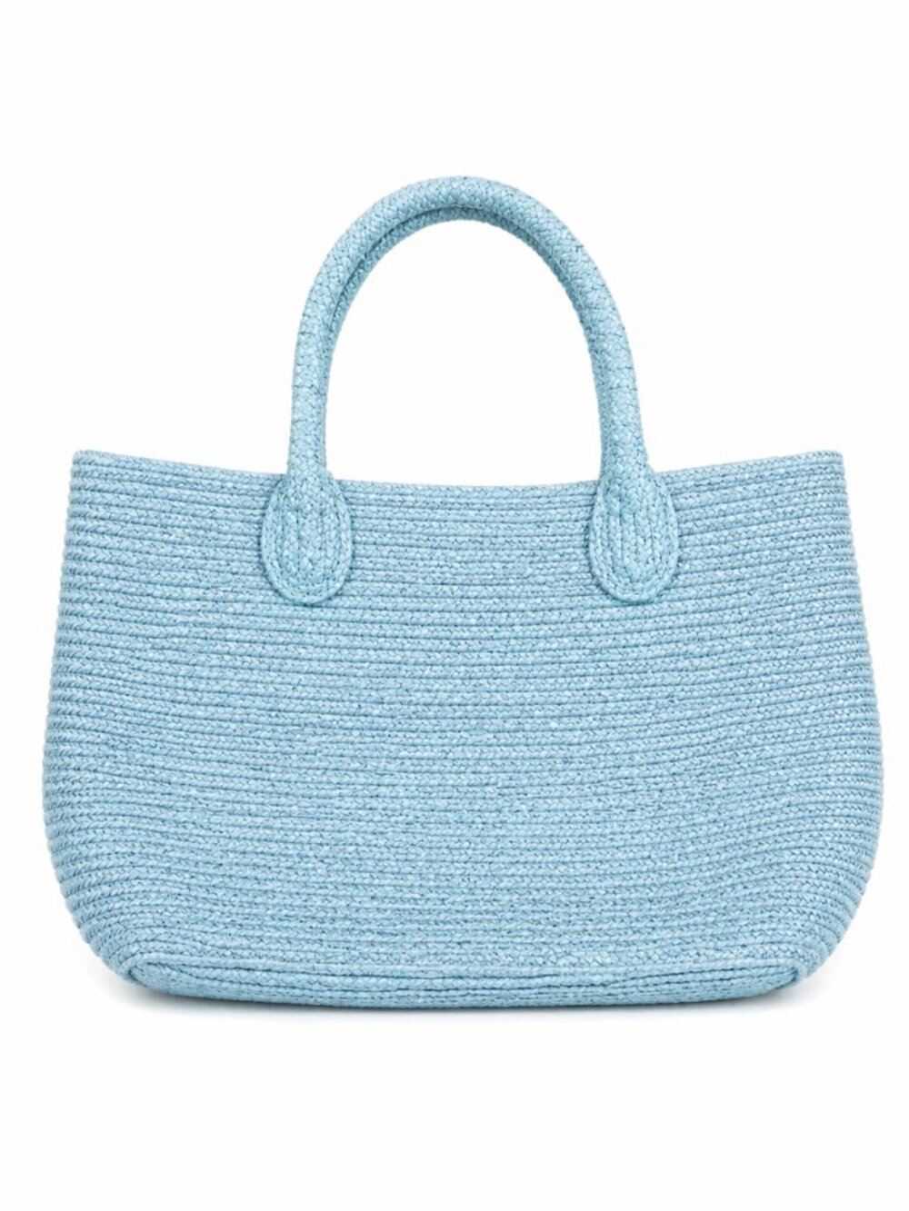 Wicker Handbag in a Light Teal Color, Great Beach Tote - Picture 1 of 8